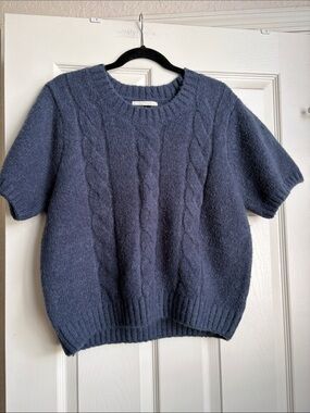 By Together Blue Wool Short Sleeved Sweater